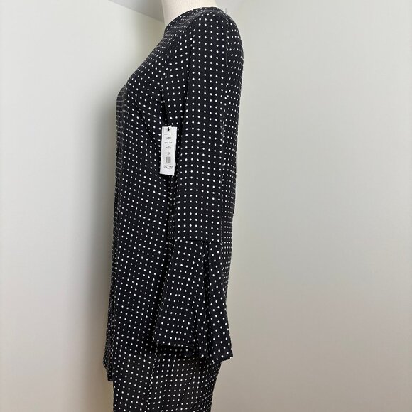 NWT Equipment 100% silk dress in black w/white polka dots, US XS - Picture 2 of 7